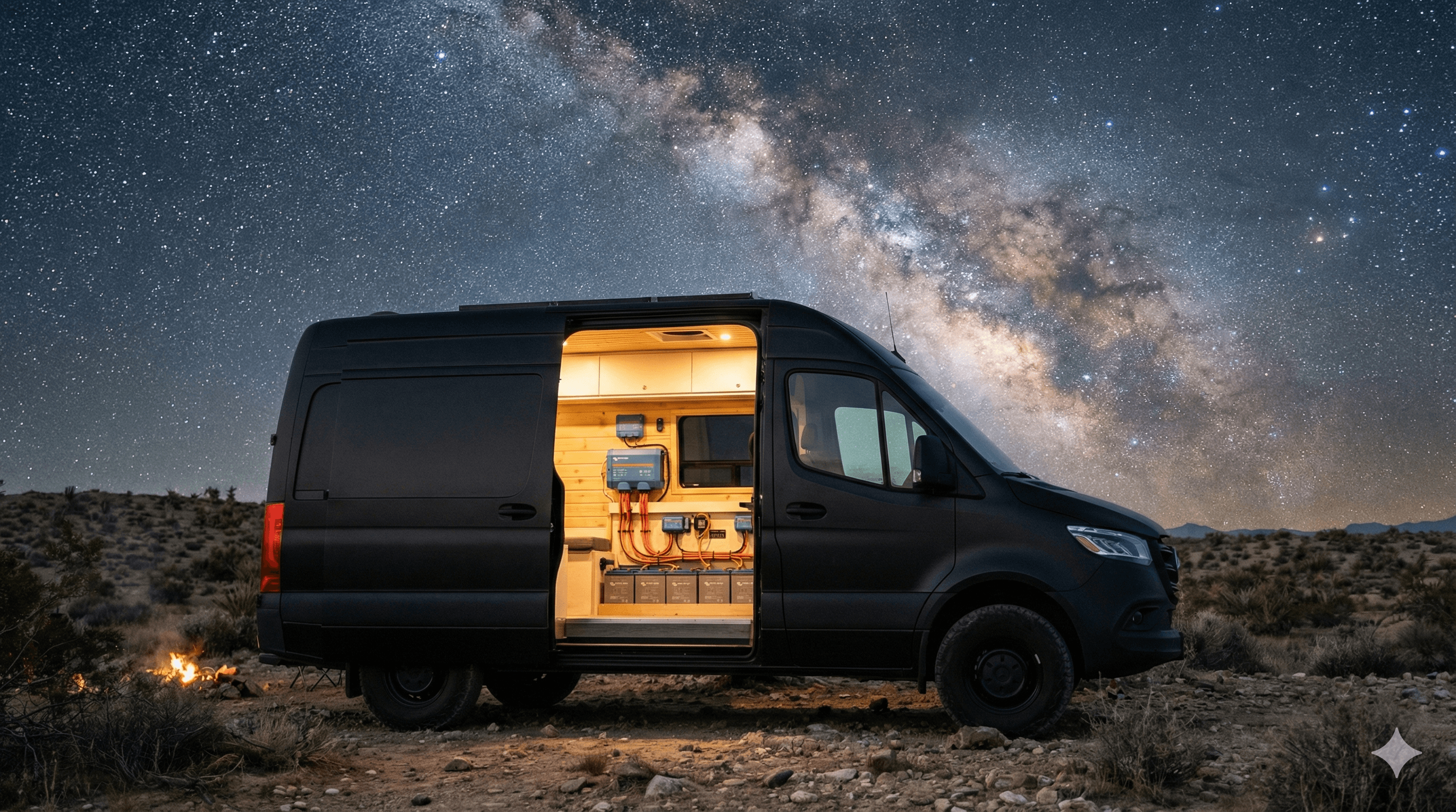 Professional Victron off-grid electrical system installation on camper van in Texas - Untethered Systems